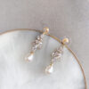 IRENE – Pearl Crystal Drop Earrings - gold