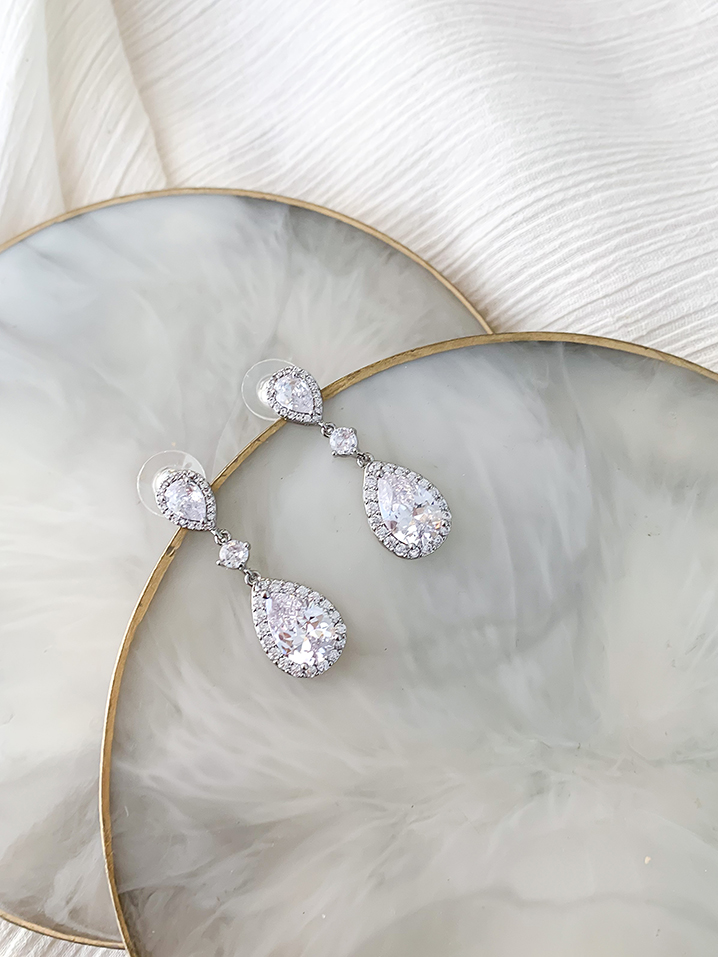 KIMBERLY – Teardrop Crystal Earrings | Wild Laurel Bridal Accessories